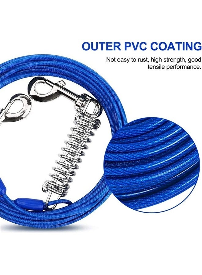 Loquat Dog Tie Out Cable, 19ft Dog Tether with Shock Absorbing Spring  Metal Swivel Hooks for Yard Camping Running Park Outside - Image 4