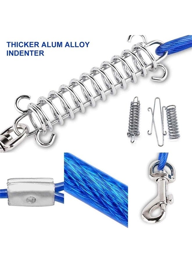 Loquat Dog Tie Out Cable, 19ft Dog Tether with Shock Absorbing Spring  Metal Swivel Hooks for Yard Camping Running Park Outside - Image 3