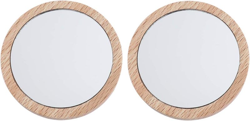 2pcs Compact Mirror Small Round Glass Mirror Circles Pocket Mirror Portable Hand Mirror for Women Purse Gift 6.5cm 7.5cm - Image 1