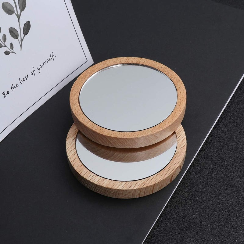 2pcs Compact Mirror Small Round Glass Mirror Circles Pocket Mirror Portable Hand Mirror for Women Purse Gift 6.5cm 7.5cm - Image 2