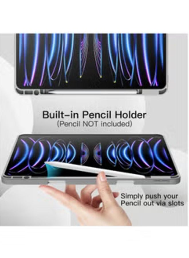 إلترازون Silver Smart Case for iPad Pro 13 Inch 2024 – With Pencil Holder, Touch ID Support, and Auto Wake/Sleep - Image 3