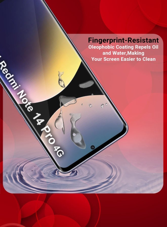 DUSALA 3Pack Curved Screen Protector Compatible With Xiaomi Redmi Note 14 Pro 4G Tempered Glass, Protective Film Easy Installation Bubble Free - Image 3