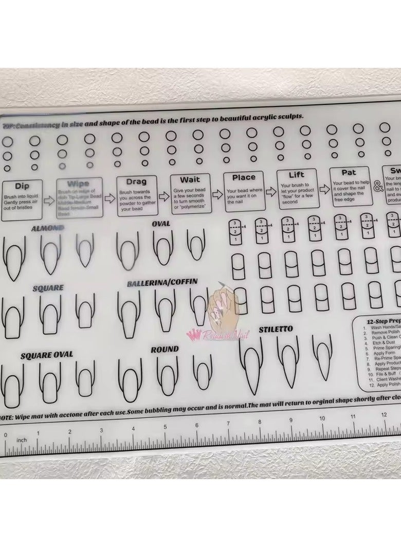 Goolsky 1Pc Silicone Acrylic Nail Practice Sheet Training Mat Salon Manicure Monomer Liquid Professional Application Tool - Image 4