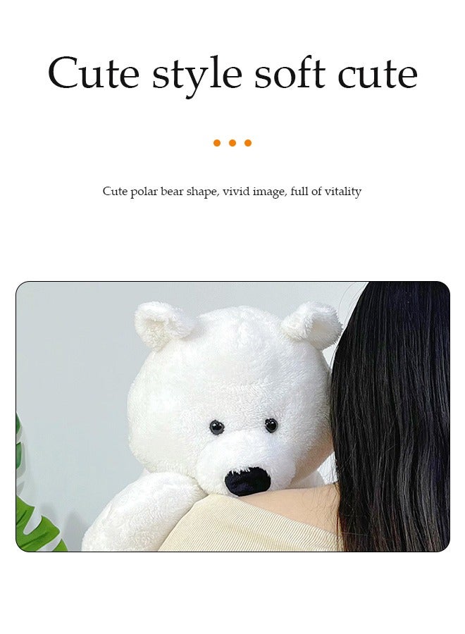 DUNISO Polar bear stuffed toy, children's hug toys, cute animal toys, polar bear plush pillows, comfortable and soft, suitable for home, living room, bedroom, party, office use and decoration, 40cm - Image 3