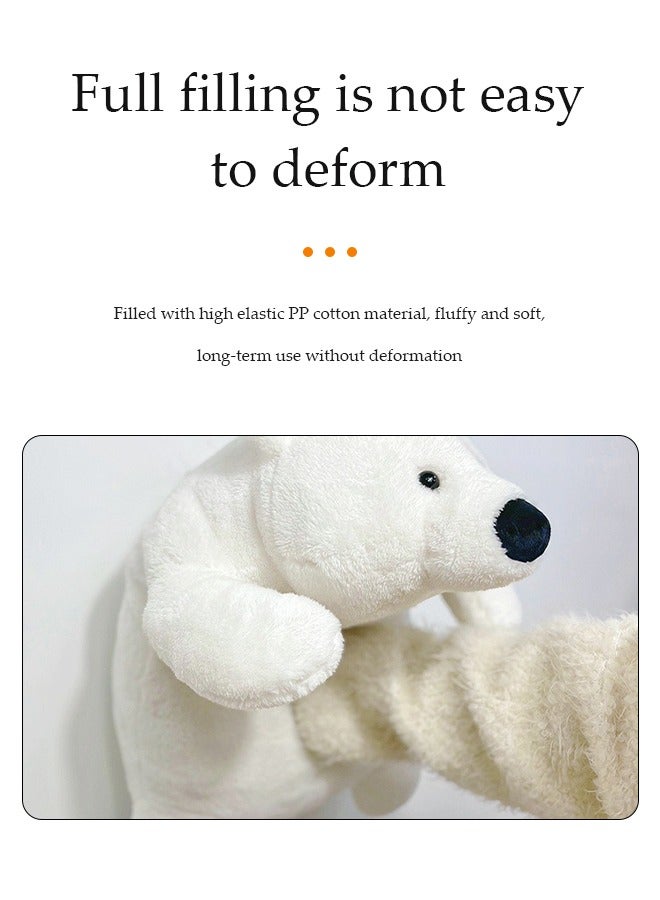 DUNISO Polar bear stuffed toy, children's hug toys, cute animal toys, polar bear plush pillows, comfortable and soft, suitable for home, living room, bedroom, party, office use and decoration, 40cm - Image 5