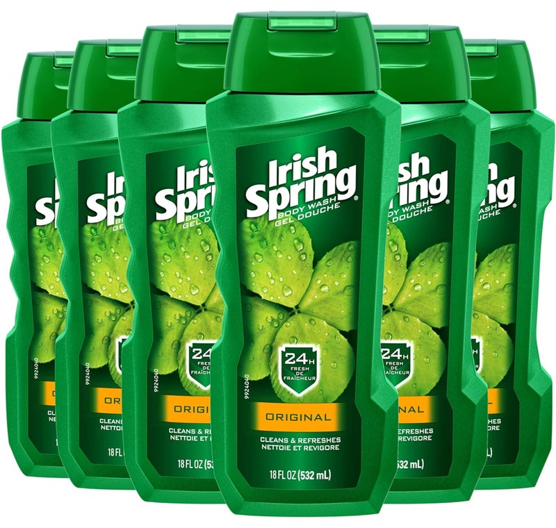 Irish Spring Body Wash Original 18 Fl Oz Pack of 6