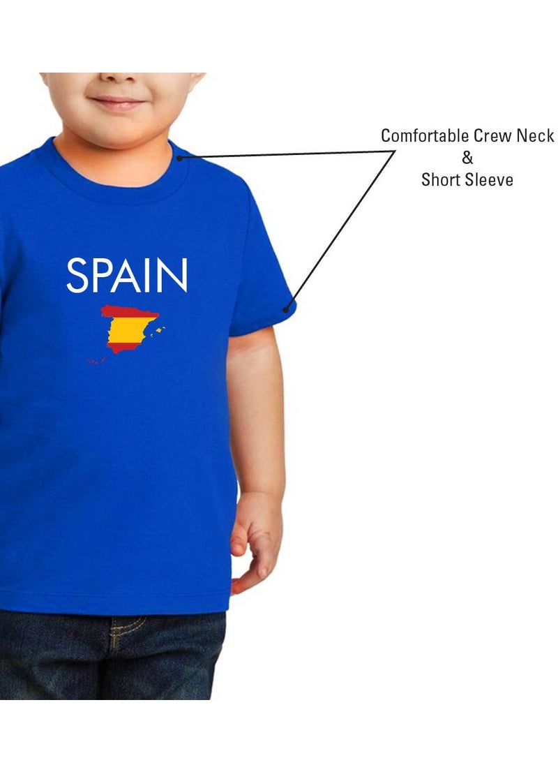 Generic - Spain Kids T-Shirt for Boys - Round Neck Short Sleeve Cotton T-Shirt - Soft and Comfortable Kids Boys Tshirt - Perfect for Spanish Souvenirs - Image 1