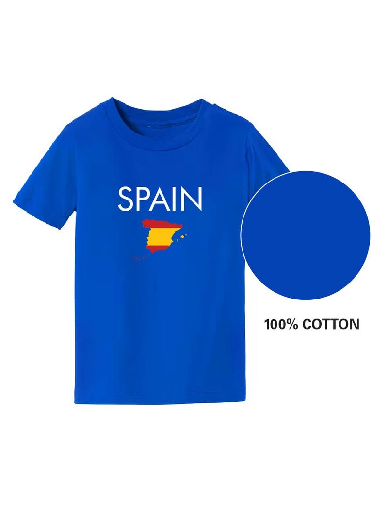 Generic - Spain Kids T-Shirt for Boys - Round Neck Short Sleeve Cotton T-Shirt - Soft and Comfortable Kids Boys Tshirt - Perfect for Spanish Souvenirs - Image 1