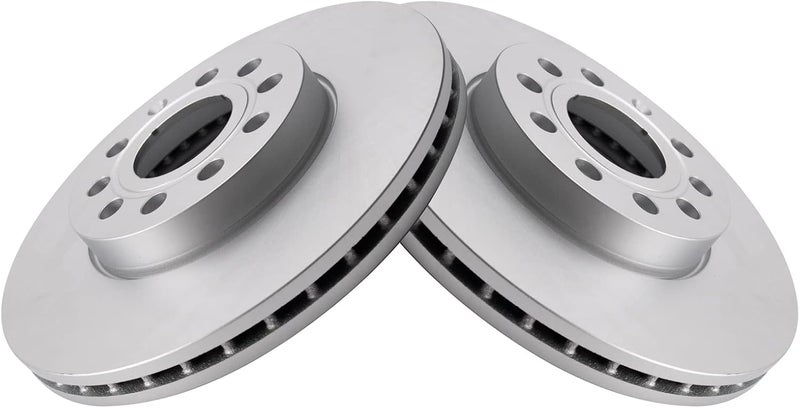 TRQ Front Brake Rotor Set Compatible with 2011-2016 Audi 2005-2023 Volkswagen - Image 3