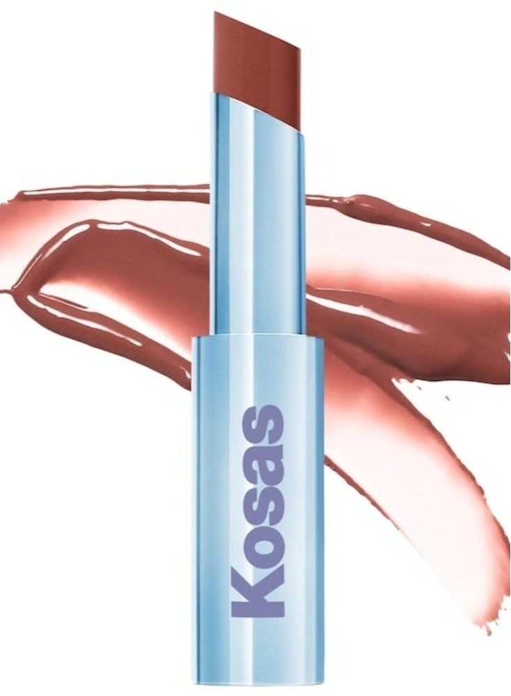 Kosas Wet Stick Moisturizing Shiny Sheer Lipstick with Ceramides Tropic Bliss - Cool Rosy Mauve 3g - Image 1