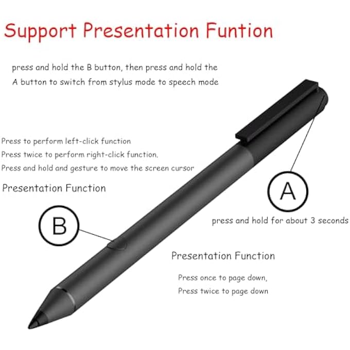 rayihni TILT PEN FOR HP TILT PEN SPEN-HP-03(2MY21AA) COMPATIBLE WITH HP SPECTRE X360/ENVY X360/PAVILION X360 LAPTOP FOR WINDOW 10,SUPPORT PROTOCOL MPP2.0 AND PRESENTATION MODE WITHBLUETOOTH - Image 3