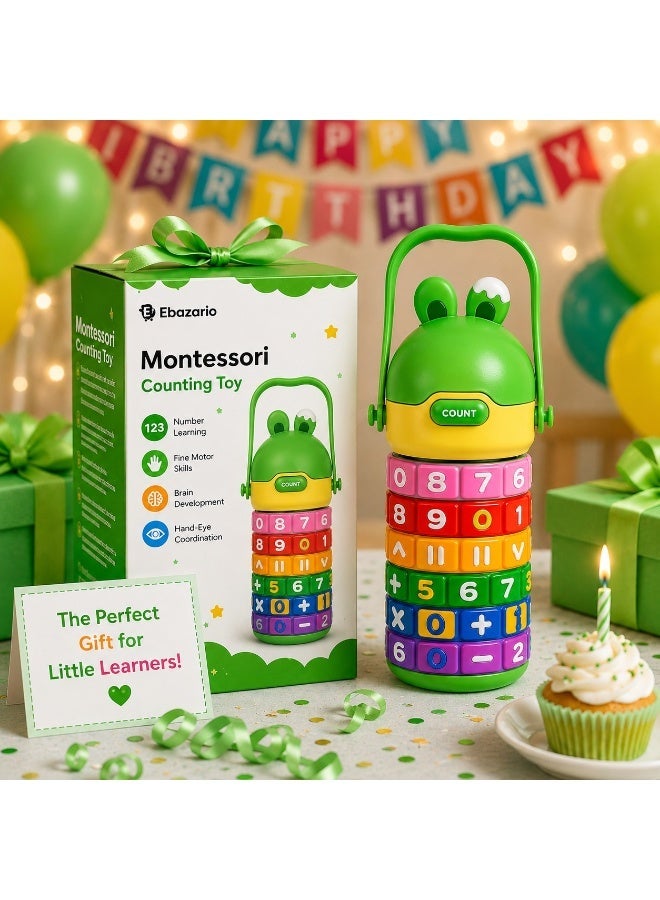 Ebazario Montessori Counting Toy for Kids with Rotating Number Rings, Educational Learning Bottle Toy for Toddlers, Preschool Math Activity Game, Brain Development Gift for Boys Girls - Image 1