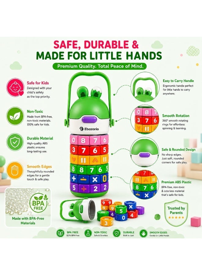 Ebazario Montessori Counting Toy for Kids with Rotating Number Rings, Educational Learning Bottle Toy for Toddlers, Preschool Math Activity Game, Brain Development Gift for Boys Girls - Image 2