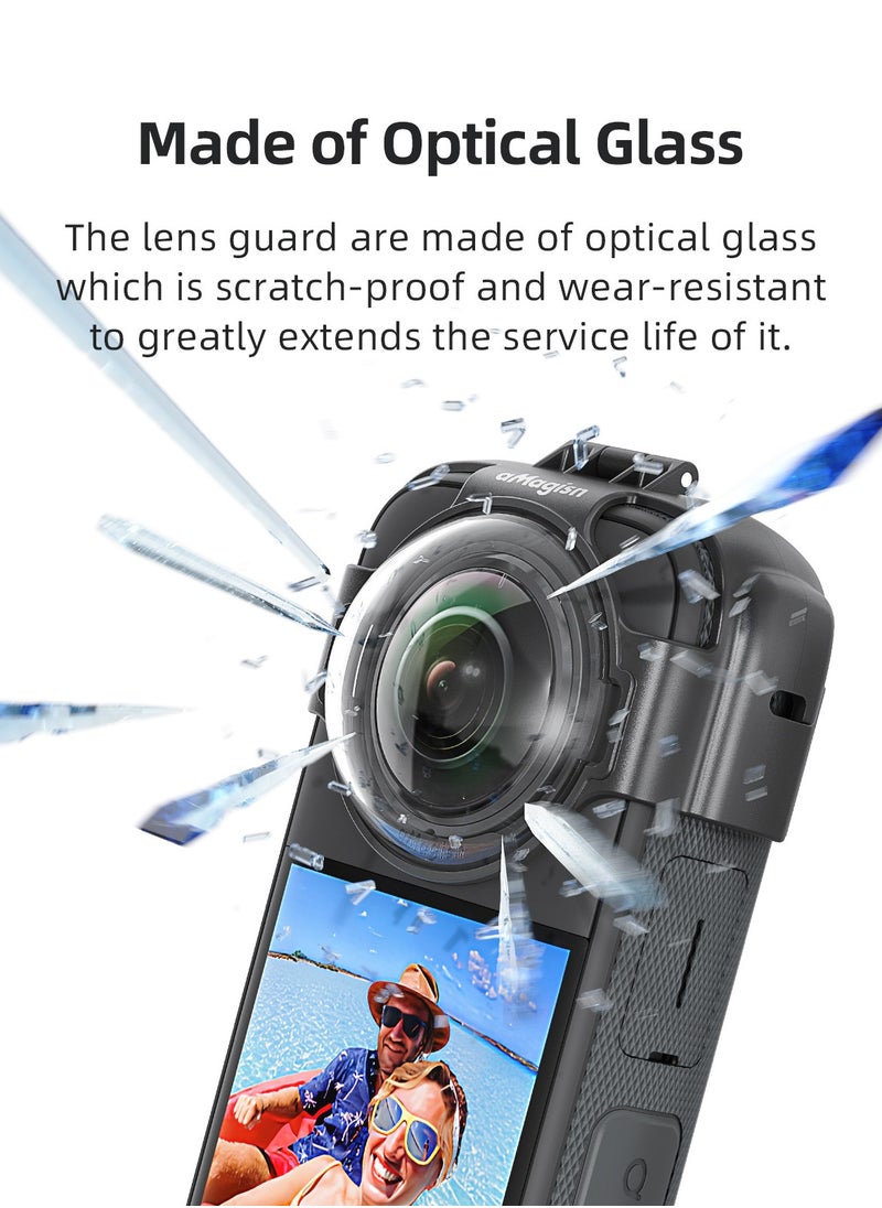 aMagisn - Protective Anti-Fog Lens Guard for Insta360 X3 – Detachable Buckle Design with Optical Glass, Scratch-Resistant, Seamless Imaging, with Full Silicone Cover for Camera and Lens - Image 1