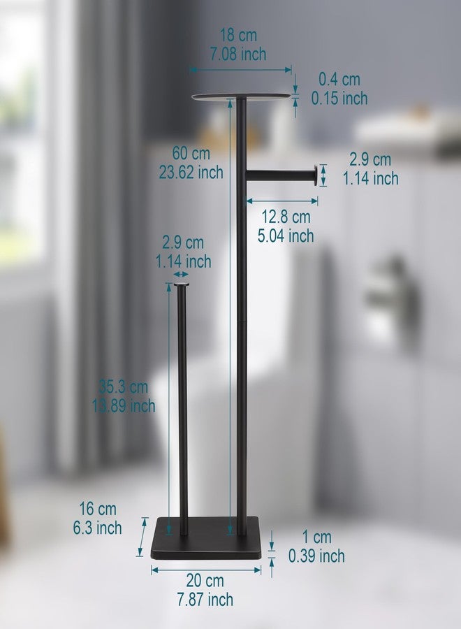 BVL Toilet Paper Holder Stand with Shelf Black Toilet Paper Holder Frees tanding with Shelf Brushed Nickel - Image 4