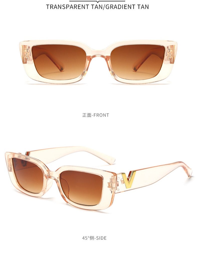 General Women's and men's small rectangular sunglasses retro fashion Y2K rectangular sunglasses small frame Korean sunglasses  - Image 2