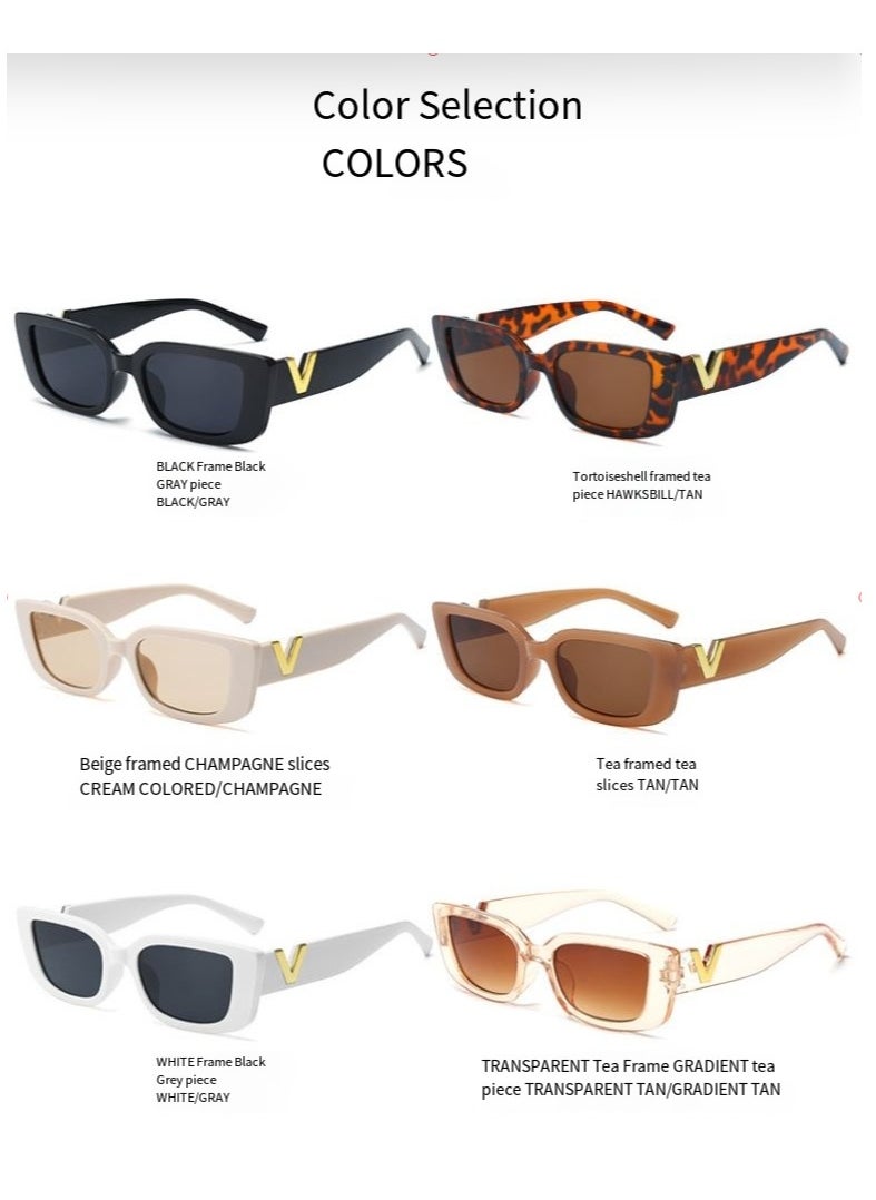 General Women's and men's small rectangular sunglasses retro fashion Y2K rectangular sunglasses small frame Korean sunglasses  - Image 4