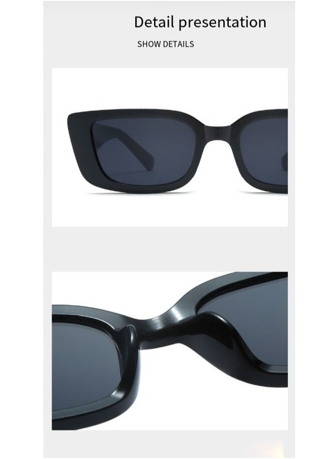 General Women's and men's small rectangular sunglasses retro fashion Y2K rectangular sunglasses small frame Korean sunglasses  - Image 5