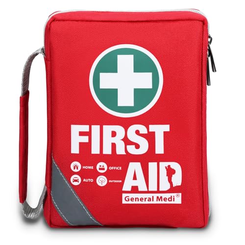 General Medi First Aid Kit - Small Compact First Aid Kit Bag(175 Piece) - Reflective Bag Design- Includes Instant Cold Pack, Emergency Blanket for Travel, Home, Office, Vehicle,Camping - Image 1