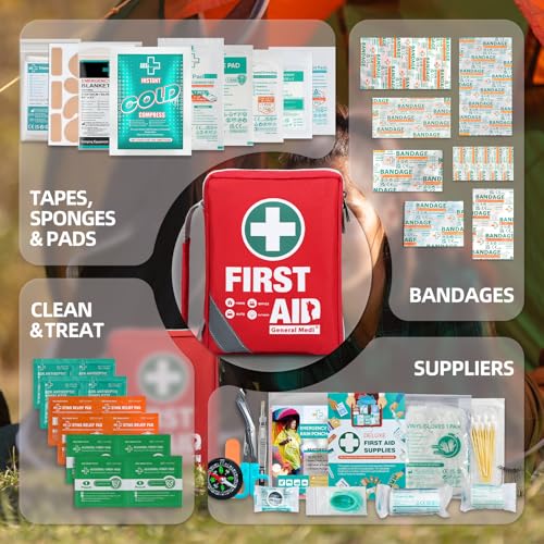 General Medi First Aid Kit - Small Compact First Aid Kit Bag(175 Piece) - Reflective Bag Design- Includes Instant Cold Pack, Emergency Blanket for Travel, Home, Office, Vehicle,Camping - Image 5