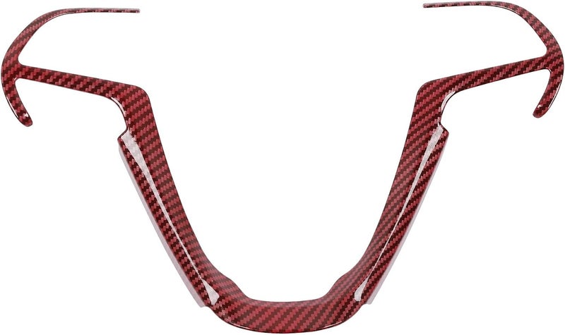 JeCar Steering Wheel Trim Cover Interior Decoration Trim Kit for 2014-2020 Jeep Grand Cherokee & Jeep Cherokee, Red Carbon Fiber - Image 1