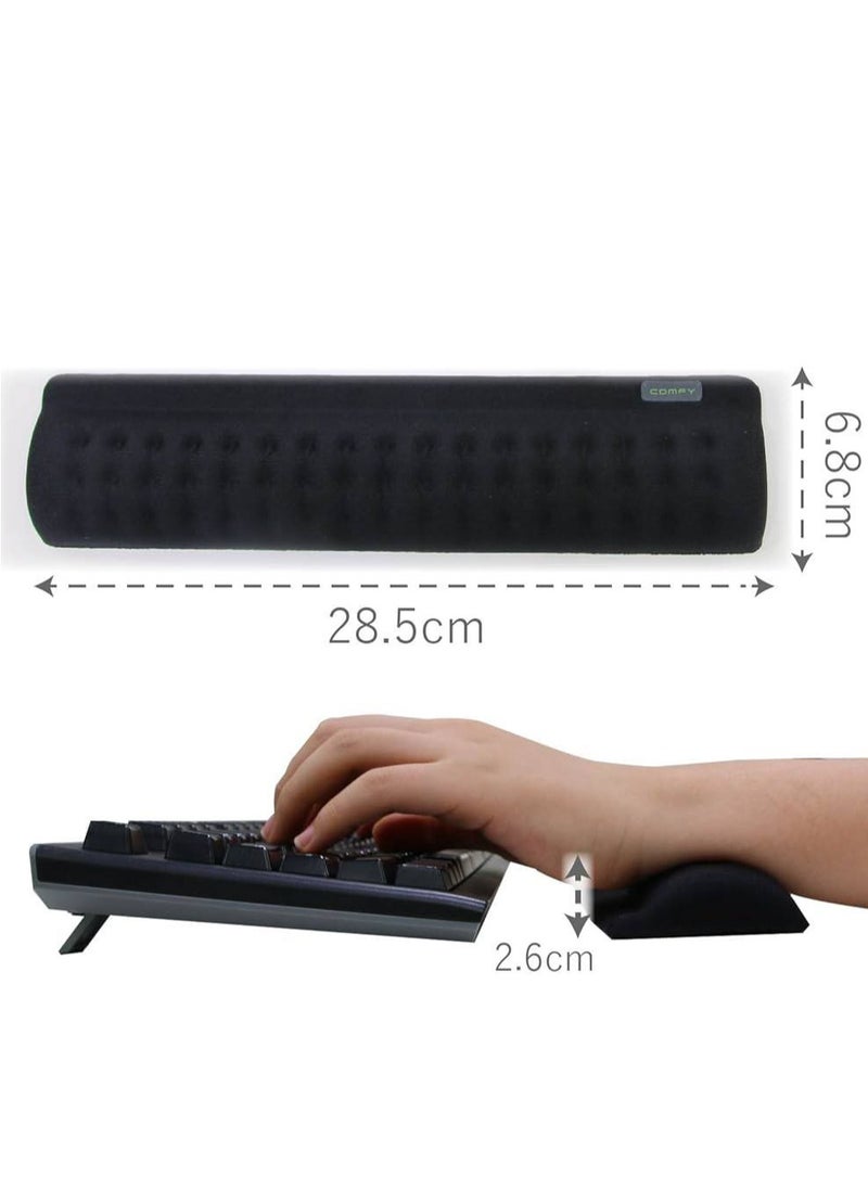 GX - Keyboard Wrist Rest medical Pad for Easy Typing Pain Relief Keyboard Wrist Rest Memory Foam Wrist Rest for Office/Gaming/Computer/Laptop/Mouse Wrist Rest Pad Support Gaming (Black), laptop size (medium) - Image 1