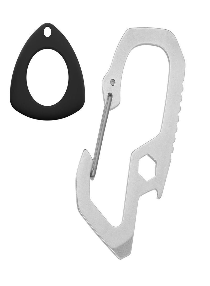 SKYFOX Multitool Carabiner Clip Keychain with AirTag Case, EDC Credit Card Tool with Bottle Opener,Screwdriver, Hex Wrench,Pry Bar for Hiking Camping Travel Adventure Tools - Image 1
