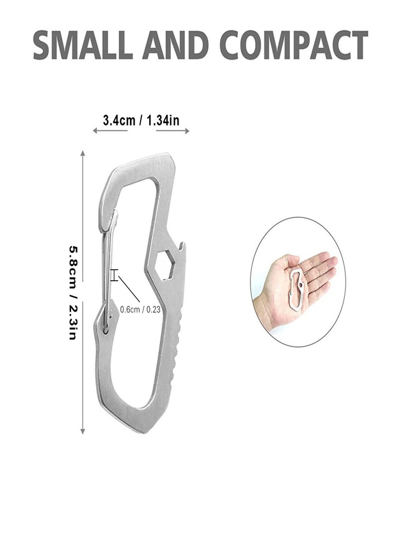 SKYFOX Multitool Carabiner Clip Keychain with AirTag Case, EDC Credit Card Tool with Bottle Opener,Screwdriver, Hex Wrench,Pry Bar for Hiking Camping Travel Adventure Tools - Image 3