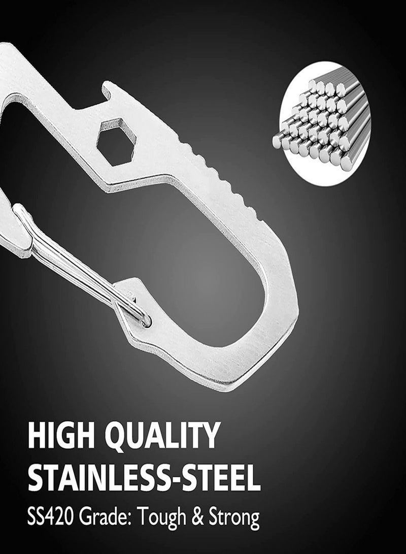 SKYFOX Multitool Carabiner Clip Keychain with AirTag Case, EDC Credit Card Tool with Bottle Opener,Screwdriver, Hex Wrench,Pry Bar for Hiking Camping Travel Adventure Tools - Image 5