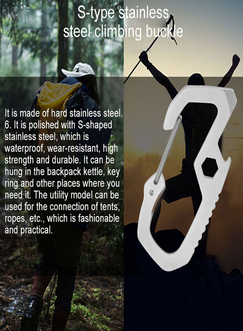 SKYFOX Multitool Carabiner Clip Keychain with AirTag Case, EDC Credit Card Tool with Bottle Opener,Screwdriver, Hex Wrench,Pry Bar for Hiking Camping Travel Adventure Tools - Image 2