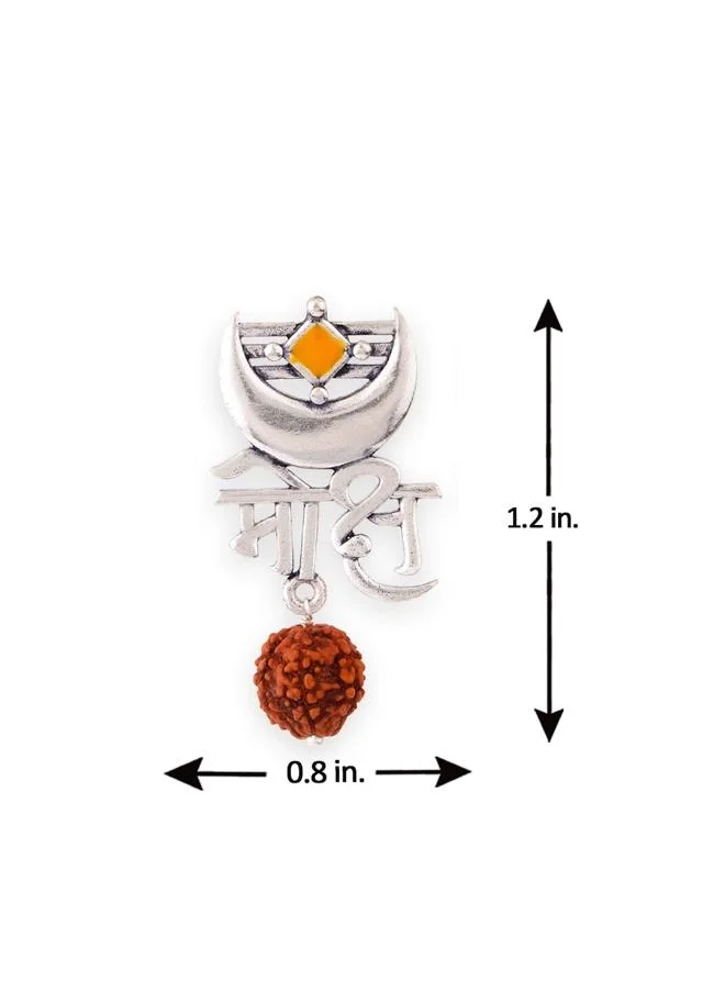 فويلا Voyla Aham Brahmasmi Moksh Rudraksha أقراط خرز، فضية، مقاس موحد