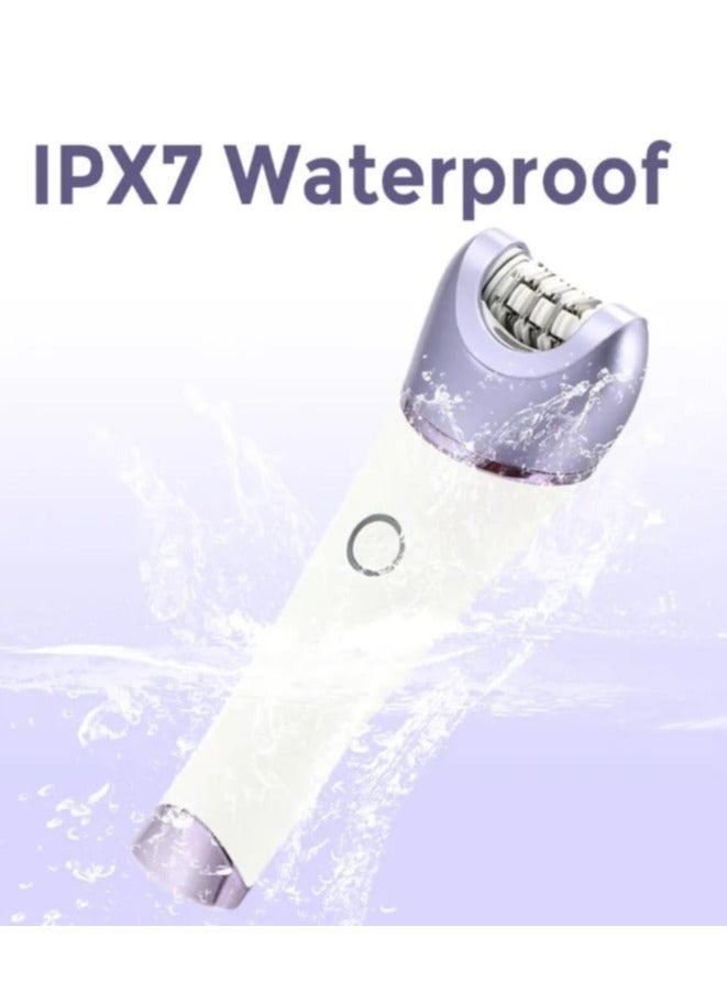 Denx Complete Care Device Epilator for Women, 6 in 1 Hair Removal Epilator, Shaver, Face Razor, Facial Brush, Face Massage and Body Exfoliator,IPX7 Waterproof Rechargeable Hair Removal for Women, 2 Speeds - Image 3