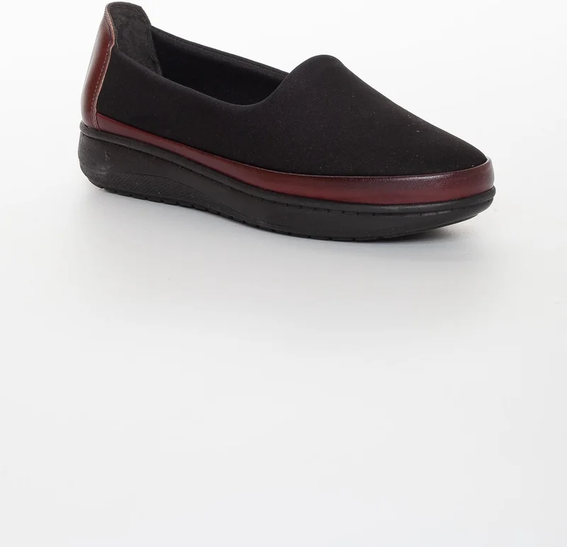Dilimler Ayakkabı Slices Shoes Leather Stretch Burgundy Women's Casual Shoes