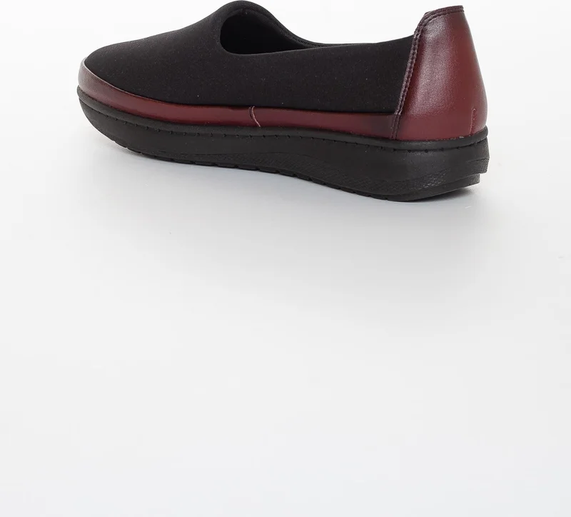 Dilimler Ayakkabı Slices Shoes Leather Stretch Burgundy Women's Casual Shoes