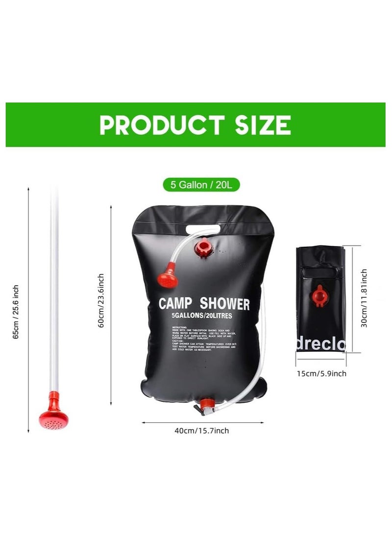 Generic - Solar Camping Shower Bag – 20L Portable Outdoor Shower, Solar Heated 45°C Hot Water, Lightweight & Foldable Travel Shower for Hiking, Beach, Swimming, Climbing & Camping - Image 1