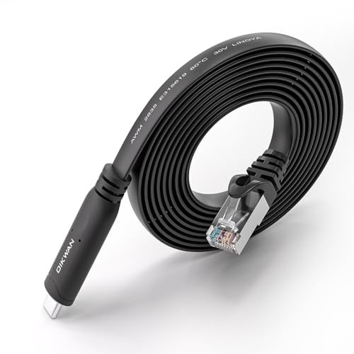 OIKWAN USB-C Console Cable UART Serial Cable Essential Accesory Compatible Cisco, NETGEAR, Ubiquity, LINKSYS, Routers/Switches for Laptops in Windows, Mac, Linux（Black,6ft - Image 1