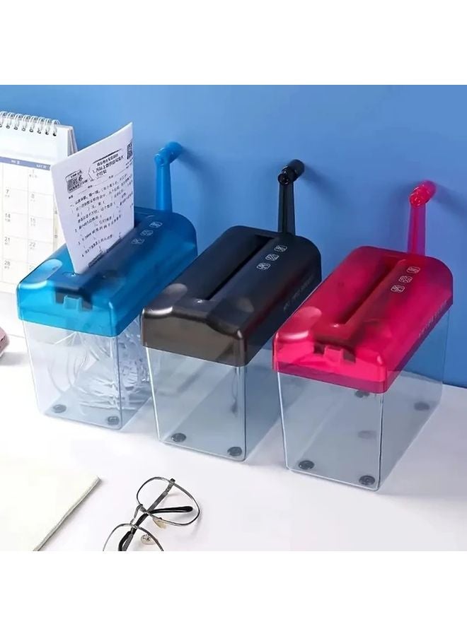 Black Manual Hand Crank Paper Shredder Portable Mini A6 Document Shredder For Home Office - Image 4
