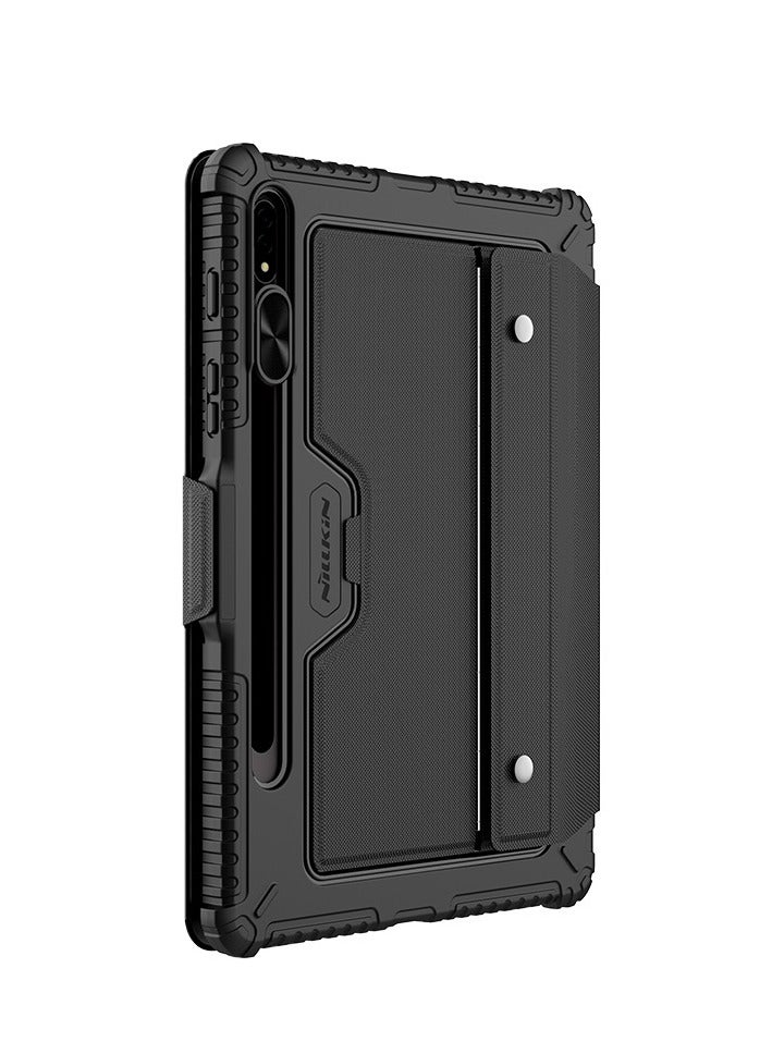 Compatible with Samsung Galaxy Tab S8 5G Lens Slide Cover Glasses Keyboard Case with S Pen Holder Slim Stand Case Bluetooth Wireless Keyboard - Image 1
