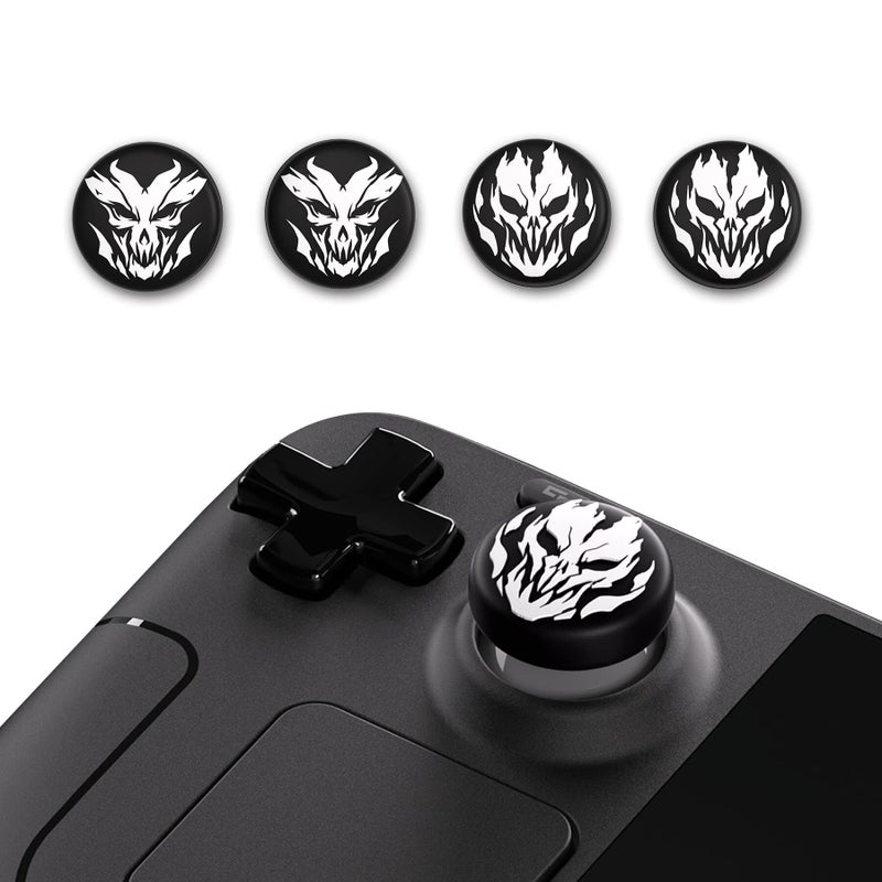 PlayVital Thumb Grip Caps for Steam Deck LCD, Silicone Thumbsticks Grips Joystick Caps for Steam Deck OLED - Fire Demons - Image 1