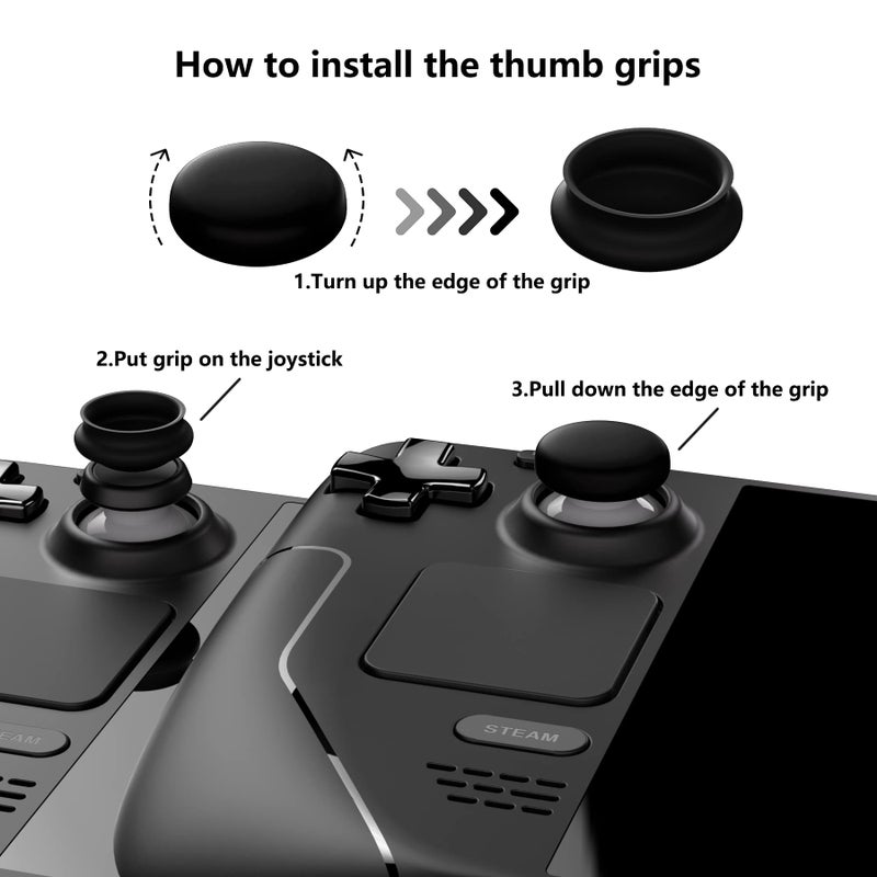 PlayVital Thumb Grip Caps for Steam Deck LCD, Silicone Thumbsticks Grips Joystick Caps for Steam Deck OLED - Fire Demons - Image 3