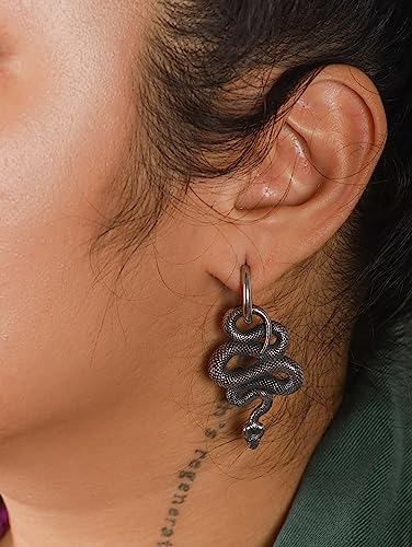 Sacina Gothic Punk Snake Earrings Dangle, Goth Emo Punk Grunge Earrings, Costume Goth Jewelry, Christmas Jewelry Gift for Women - Image 4