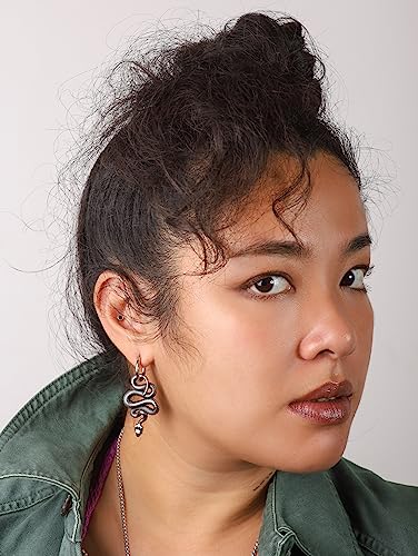 Sacina Gothic Punk Snake Earrings Dangle, Goth Emo Punk Grunge Earrings, Costume Goth Jewelry, Christmas Jewelry Gift for Women - Image 3
