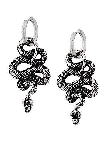 Sacina Gothic Punk Snake Earrings Dangle, Goth Emo Punk Grunge Earrings, Costume Goth Jewelry, Christmas Jewelry Gift for Women - Image 1