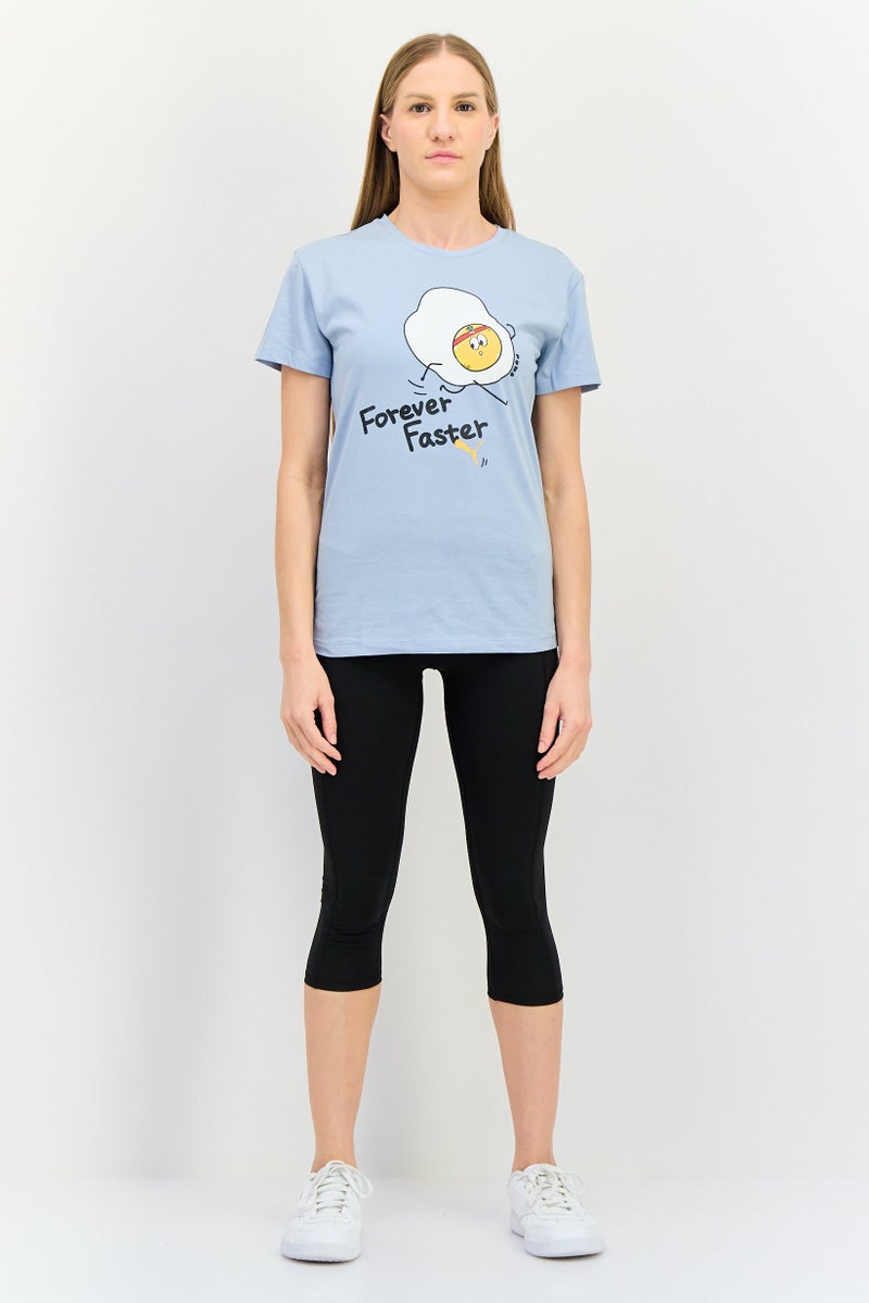 PUMA Women Sportswear Fit Brand Logo Outdoor T-Shirt, Light Blue - Image 2