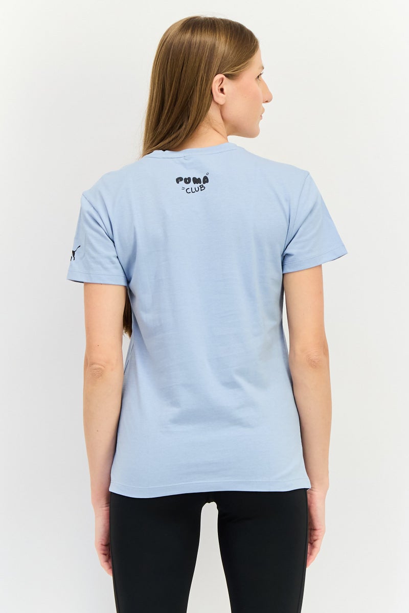 PUMA Women Sportswear Fit Brand Logo Outdoor T-Shirt, Light Blue - Image 4