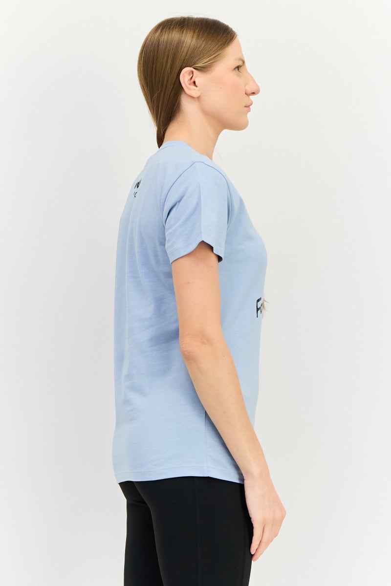 PUMA Women Sportswear Fit Brand Logo Outdoor T-Shirt, Light Blue - Image 3