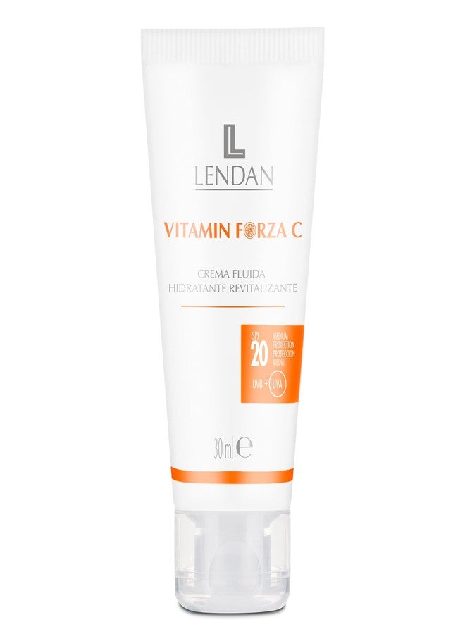 Lendan - Vitamin C Facial Cream - Revitalizing Hydrating Fluid Cream Vitamin Forza C - 30 ml - with SPF 20 - for All Skin Types - Easy Absorption - Hydrates and Regenerates Skin - Image 1