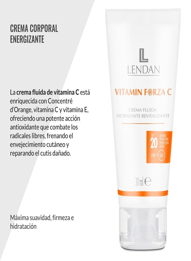 Lendan - Vitamin C Facial Cream - Revitalizing Hydrating Fluid Cream Vitamin Forza C - 30 ml - with SPF 20 - for All Skin Types - Easy Absorption - Hydrates and Regenerates Skin - Image 2