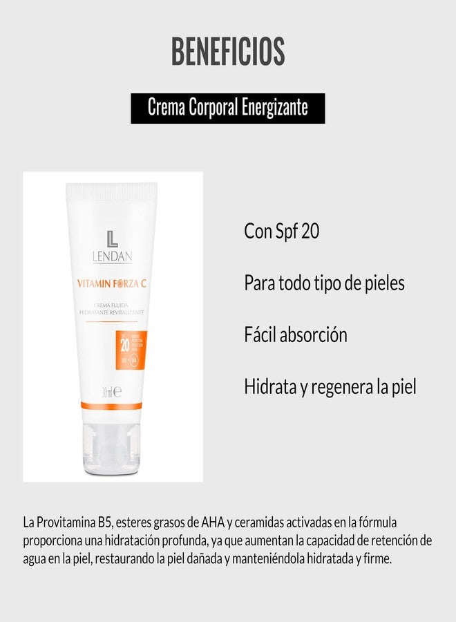 Lendan - Vitamin C Facial Cream - Revitalizing Hydrating Fluid Cream Vitamin Forza C - 30 ml - with SPF 20 - for All Skin Types - Easy Absorption - Hydrates and Regenerates Skin - Image 3
