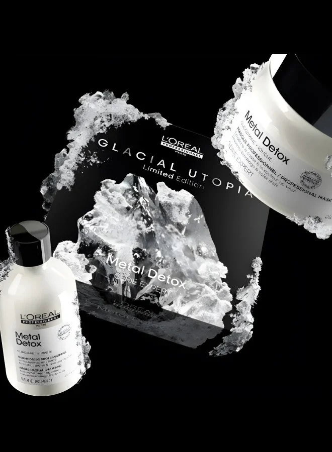 L'Oréal Professionnel Metal Detox Glacial Utopia Duo Set, Shampoo 300ml & Mask 250ml, 20% Savings